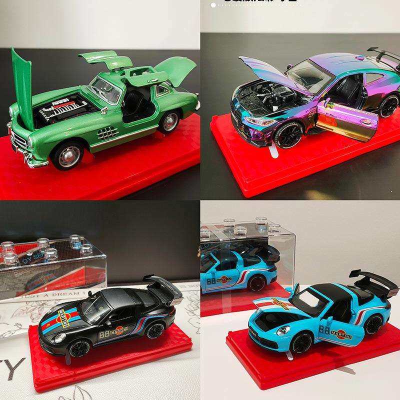 合金玩具车带收纳盒1:32仿真车模型怀旧复古跑车男孩潮玩