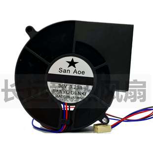 9733 7530 36V 7.5厘米 2线涡轮离心鼓风机散热风扇 9.7cm SANYO