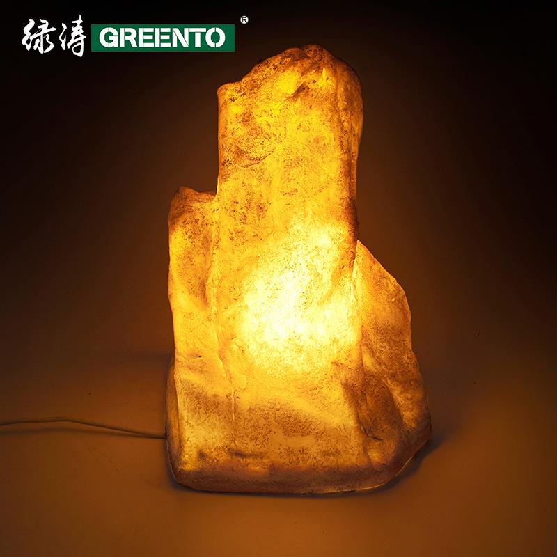 厂家仿真发光石led灯户外花园灯 仿真石头庭院灯树脂透光石灯