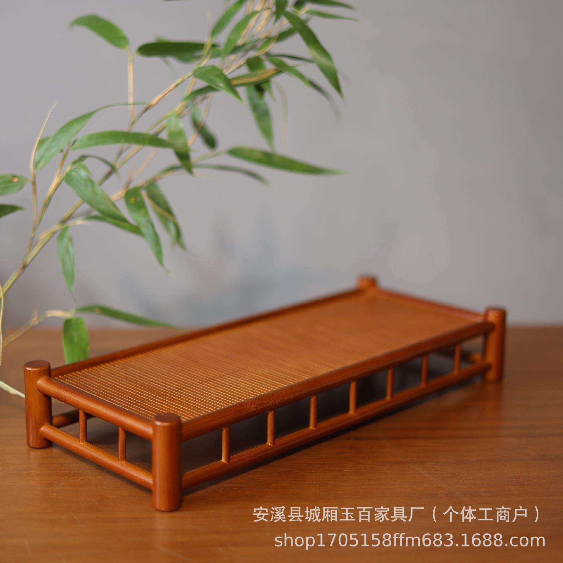 席面款小青山晾杯架手工竹制茶杯架茶壶收纳架茶具配件展架摆件