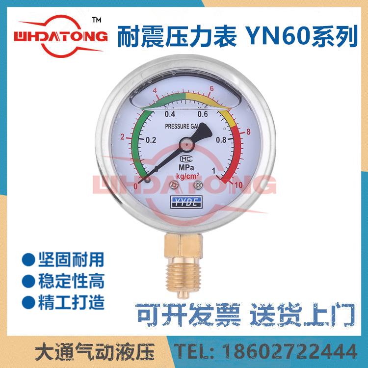 YYDE耐震压力表YTN60/100 压力1.6/2.5/4/7/10/16/25/40/60mpa kg