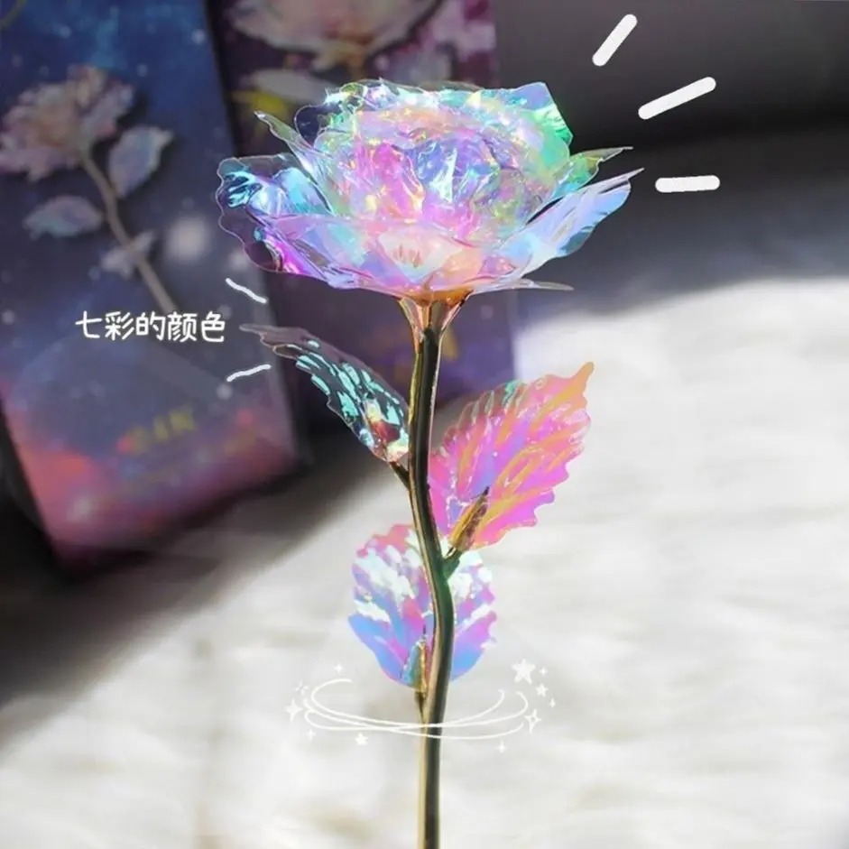 单支金箔玫瑰花送教师节礼物金叶子创意生日小礼品