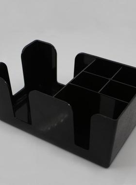 黑色亚克力纸巾吸管盒 吸管盒 纸巾盒 多用纸巾吸管盒 酒吧台常备