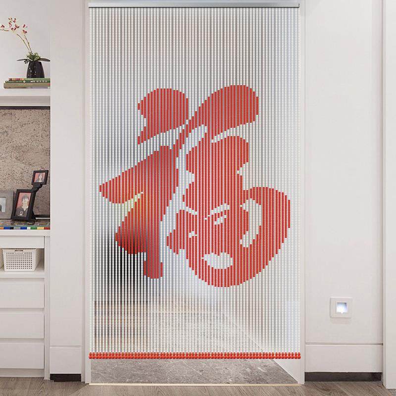 A10L珠帘水晶门帘隔断屏风装饰帘子客厅卫生间卧室挂帘成品福字免