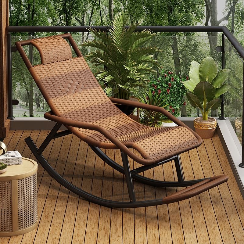 2025新款折叠躺椅老人结实藤椅坐睡两用户外休闲椅夏天午睡凉椅子