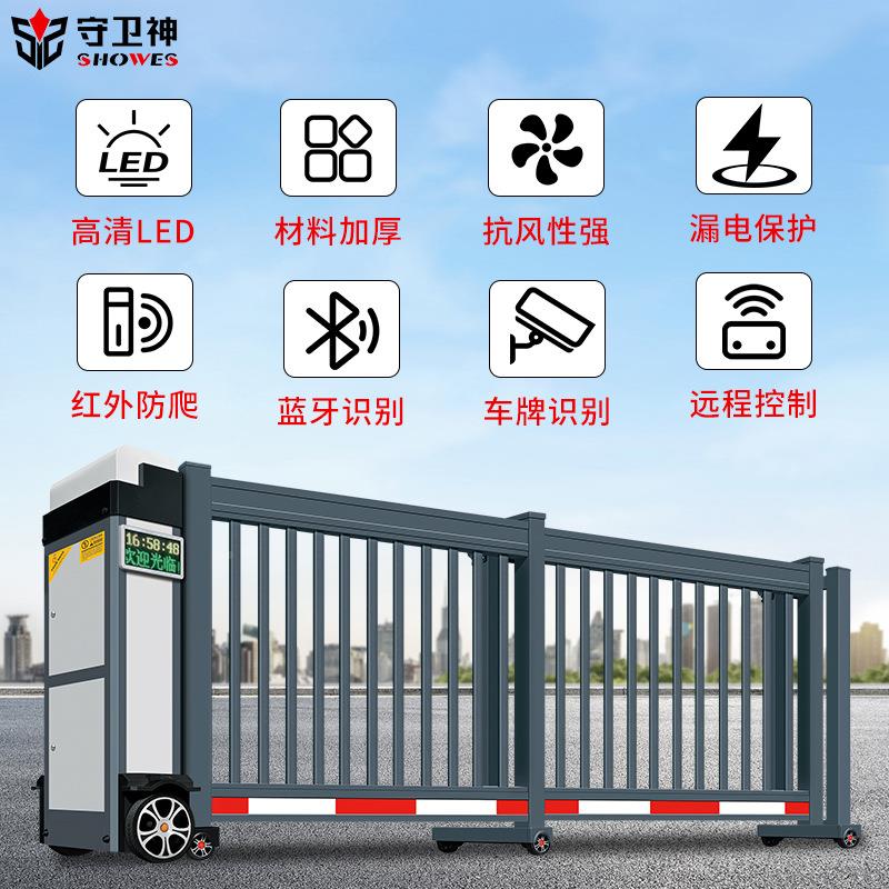 学校铝滑金电RCX段门工厂分段式伸合缩折叠动门园区直线平移门