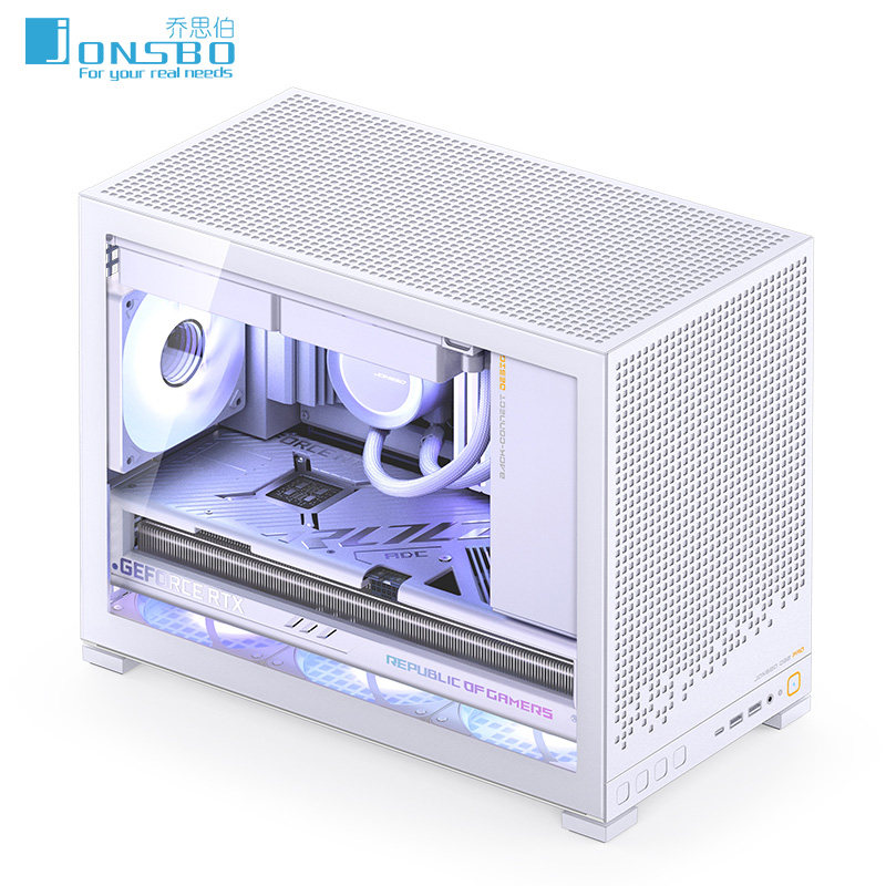 乔思伯D32PRO玻璃侧透机箱 支援MATX背插式240水冷设计 迷你风冷