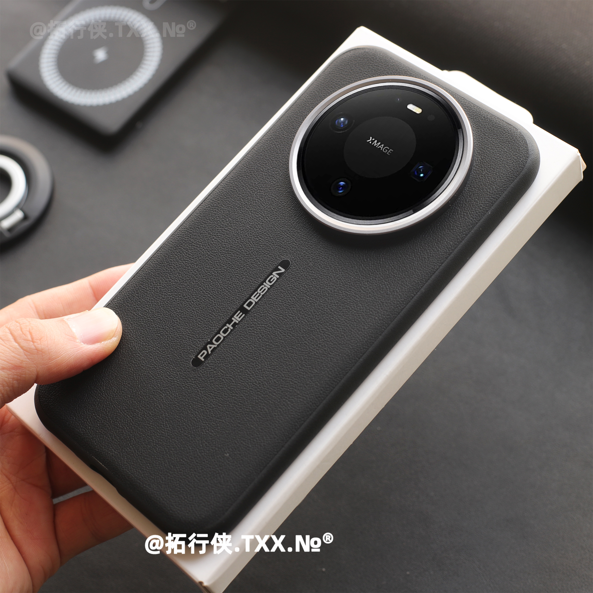 拓行侠适用华为Mate80手机壳内置强力磁吸保护套超薄素皮纹Mate80Promax五金镜框软边二合一m70Air黑色商务男