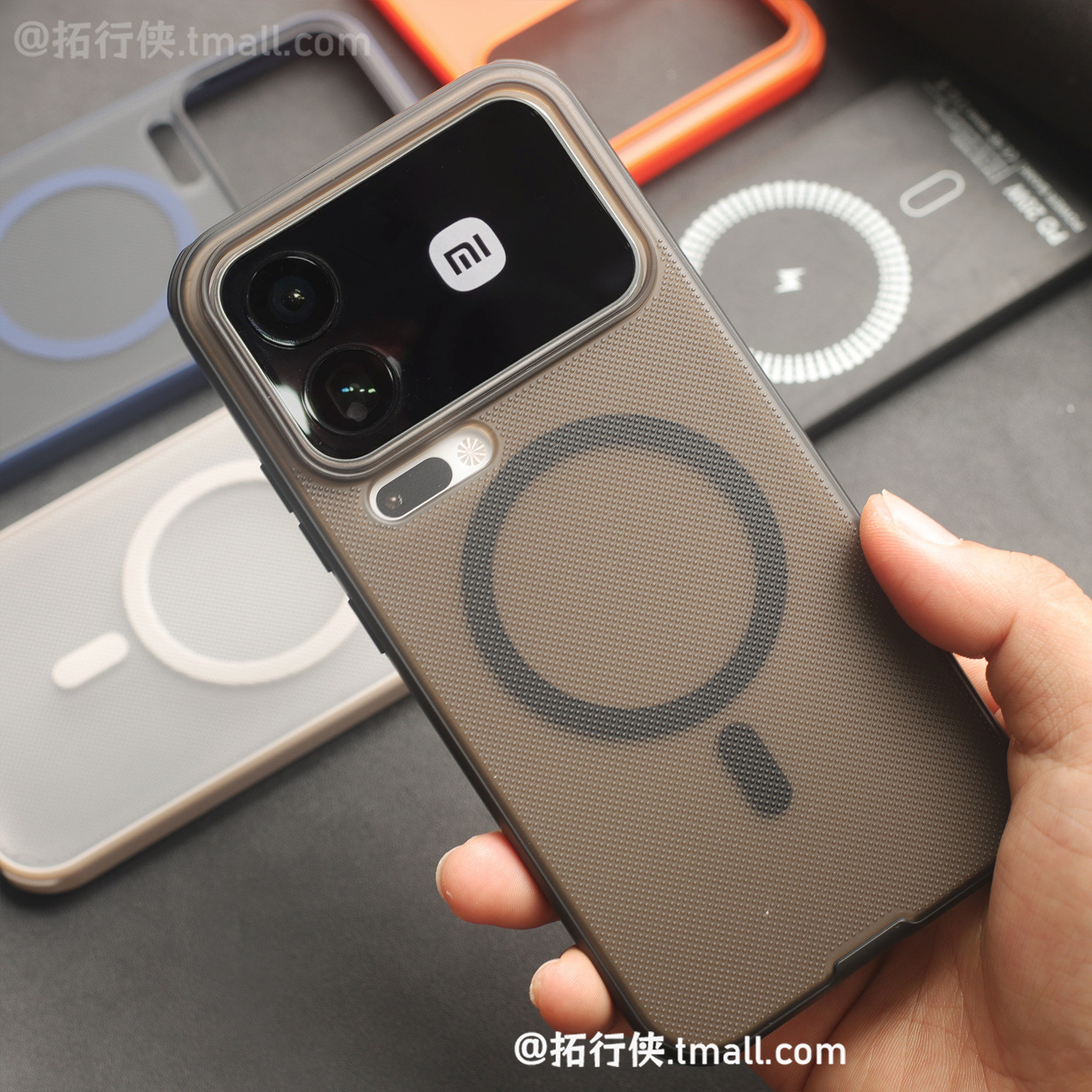 拓行侠适用小米17promax手机壳商务黑色凹凸波点保护壳Xiaomi17pro超薄磁吸充电外壳15pro小众新款软包边防滑