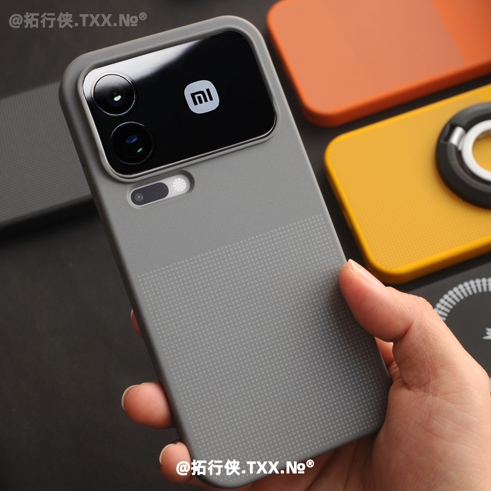 轻奢灰色波点岩砂壳适用小米17Pro手机壳内置强力磁吸外壳XIaomi17ProMax十七pro细颗粒感超薄硬壳全包商务男