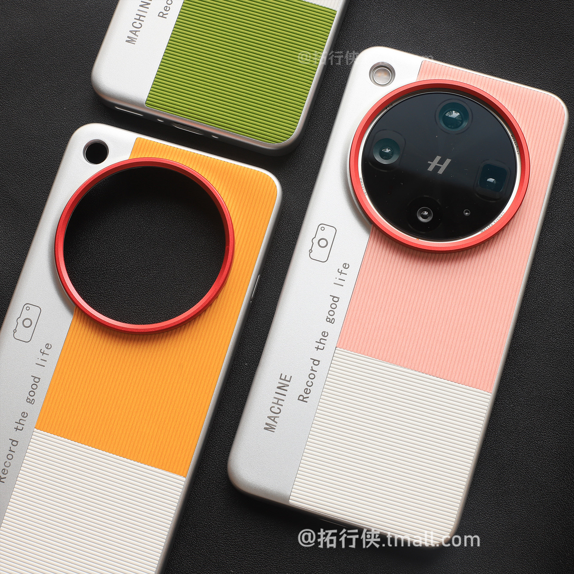 新品素皮纹相机壳适用OPPOFindX8S/x8Ultra手机壳粉白拼色时尚红圈莱卡镜框x8s+电镀磨砂x8pro立体撞色潮男女