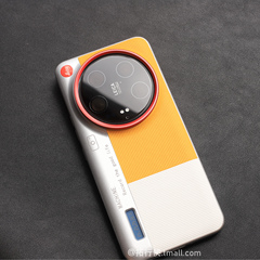 新品素皮相机壳适用小米14Ultra手机壳17Ultra黄白色拼接创意保护套全包15U条纹13Ultra时尚红圈镜框潮男女2U