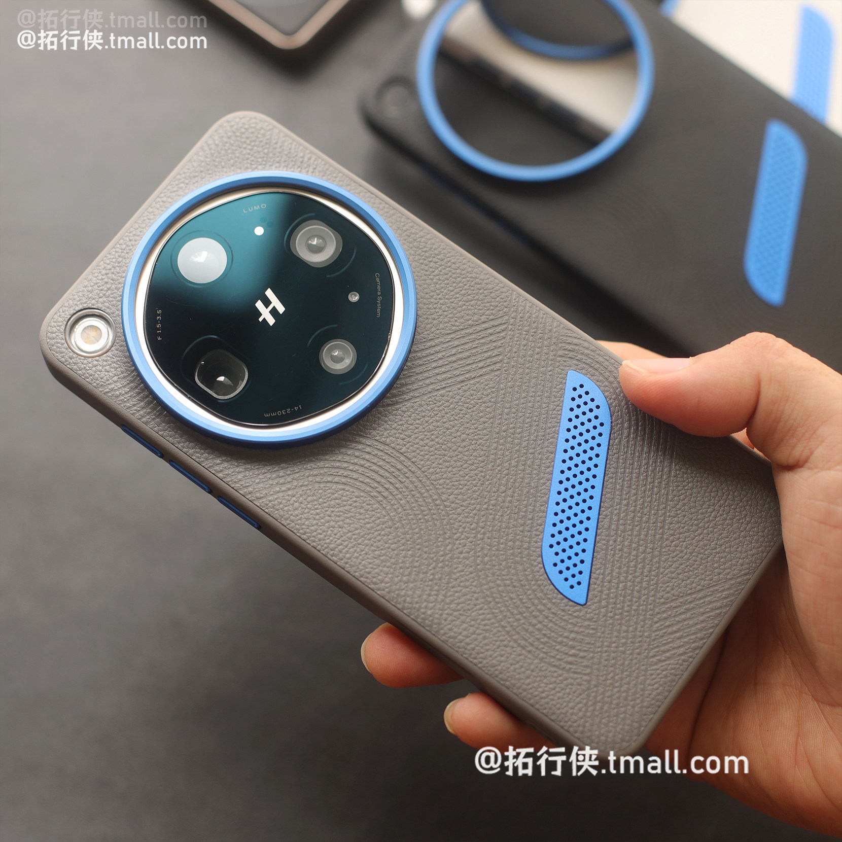 拓行侠适用OPPOFindX9Ultra手机壳高级灰色素皮保护套X8ultra个性蓝色金属镜框大孔X9S/X8S+/pro防滑防汗外壳图片