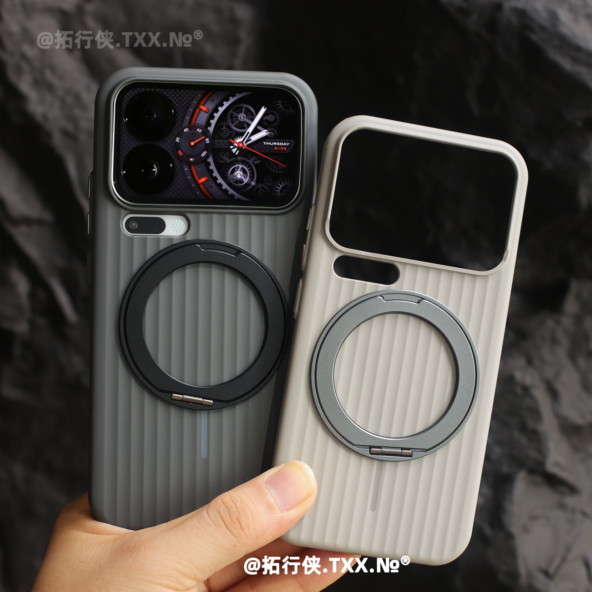 新品【360°解压磁吸支点壳】适用小米17proMax手机壳轻薄准分子UV肤感耐脏Xiaomi17pro旋转支架外壳创意男女