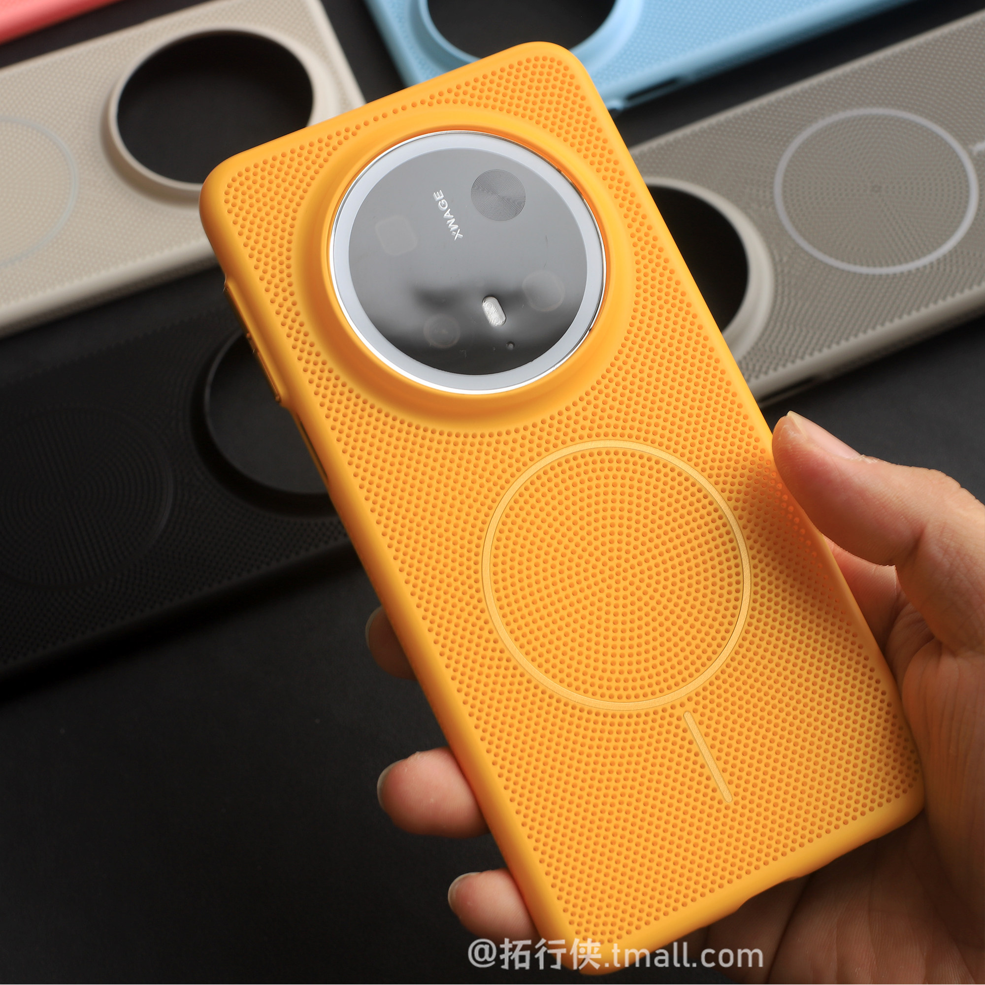 适用华为Mate70pro+手机壳黄色细圈磁吸保护套70pro优享版超薄蜂窝网散热磨砂硬壳Mate60pro+时尚新款ins男女