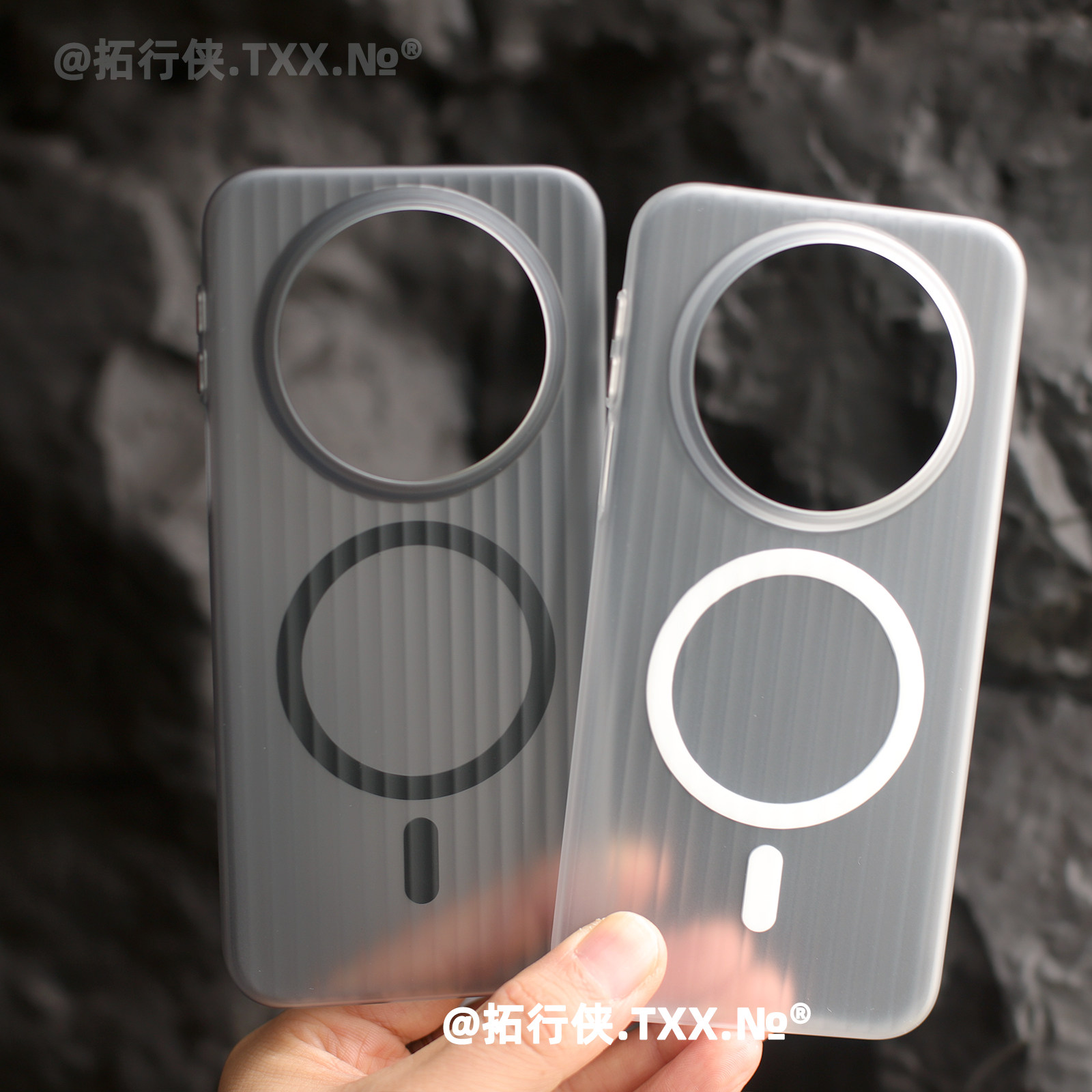淬炼黑白光栅瓦楞磁吸壳适用华为Mate80手机壳立体条纹Mate80ProMax保护套90promax磨砂不粘指纹70/60硬外壳+
