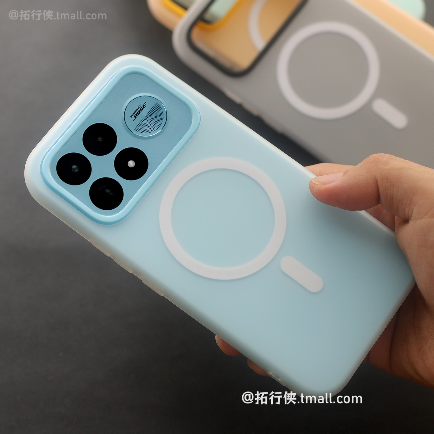 拓行侠适用Redmi红米K100手机壳小米K100Promax果冻二合一保护套K90/K80软硅胶双层防摔k70天蓝色K60磁吸外壳图片
