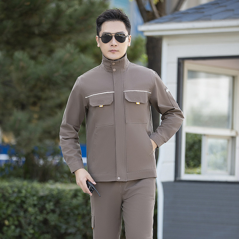 纯棉长袖工作服男套装男