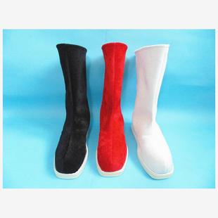 古代官兵布靴 子戏曲男女婚鞋 古装 长筒靴子表演出防滑底古风cos鞋