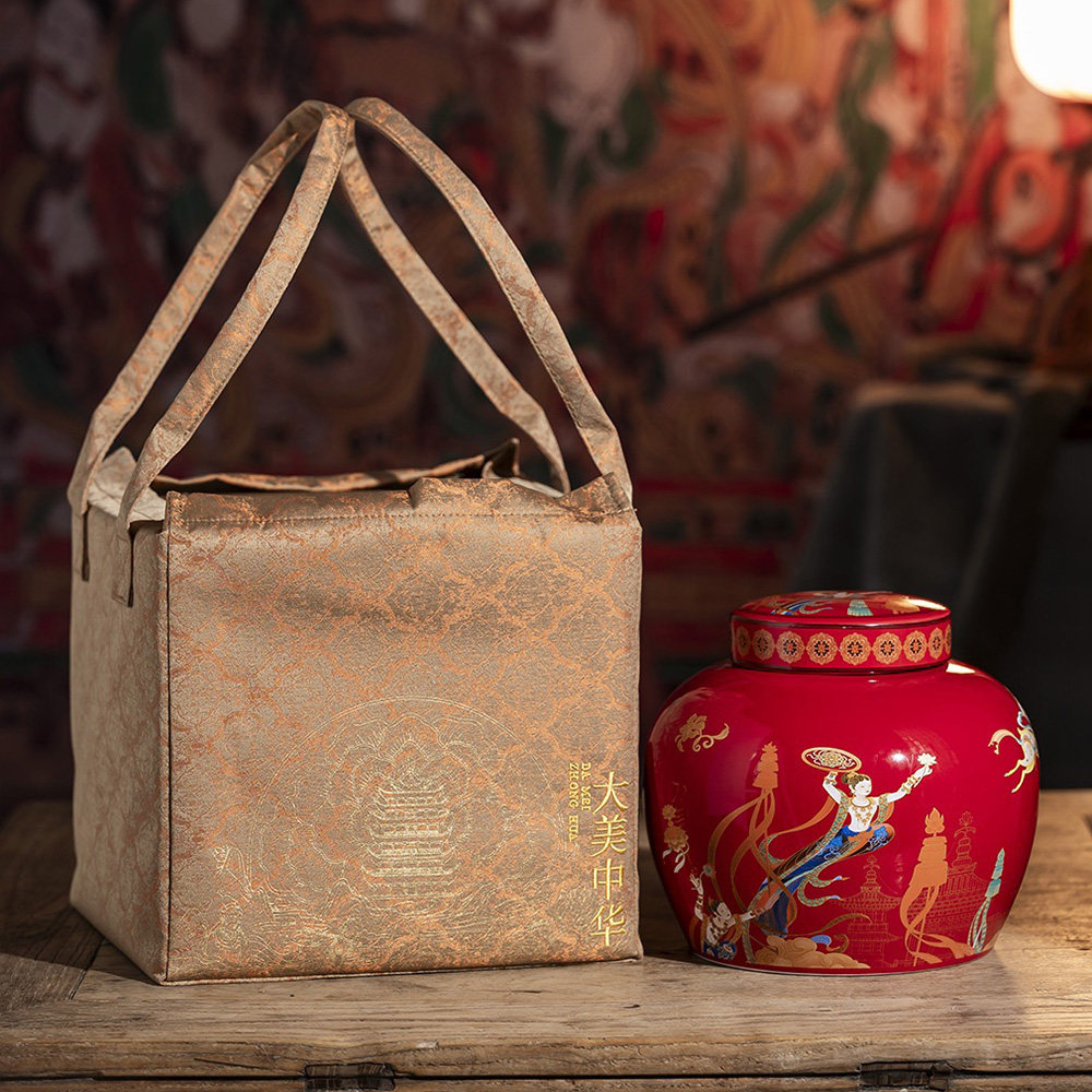 茶叶包装大美中华陶瓷礼盒特大号大份单陶外布袋高档精美送礼佳品