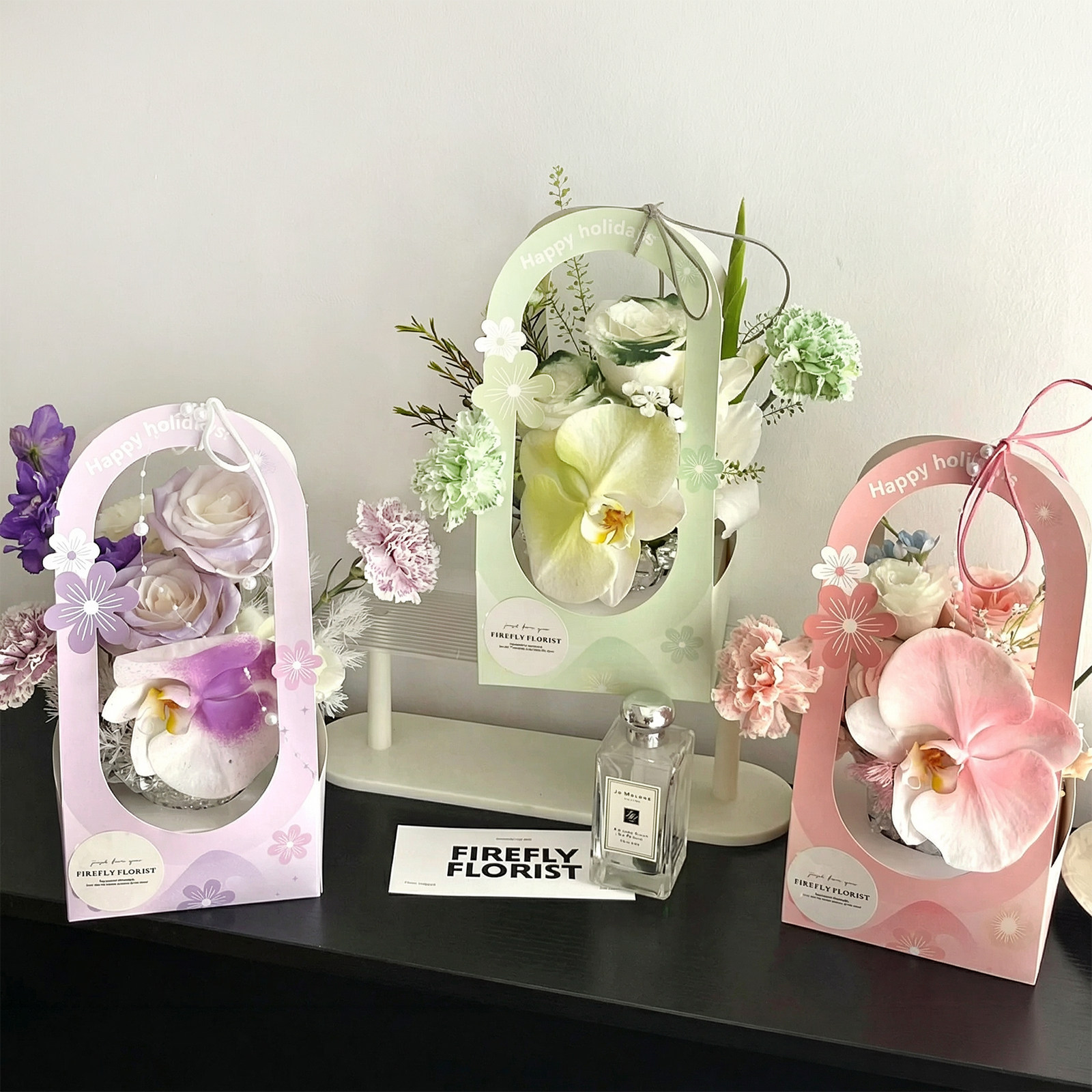 鲜花包装礼盒手提花盒插绿植盆栽花盒手提花篮教师节鲜花手提袋