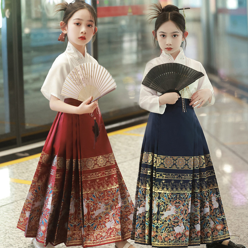 汉服女童高档织金马面裙新款亲子装套装国风儿童日常超仙宝宝古装,童装/婴儿装/亲子装,汉服,淘宝优惠券,粉丝福利购,淘宝优惠卷