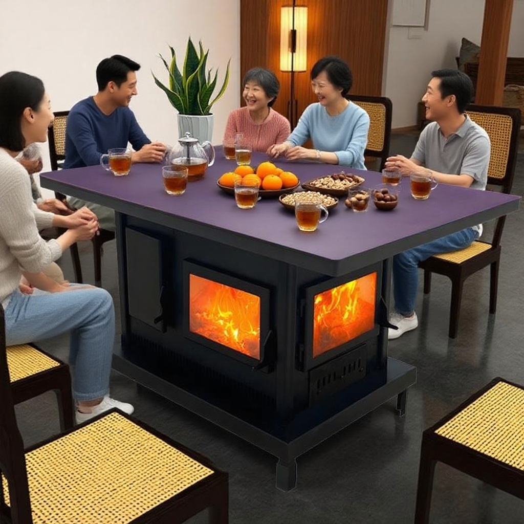 郎图特客厅餐厅方桌圆桌烤火桌