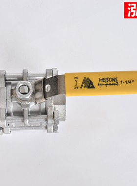 304/b316不锈钢三片式内丝球阀带锁 内螺纹丝扣开关阀门4分6分1寸