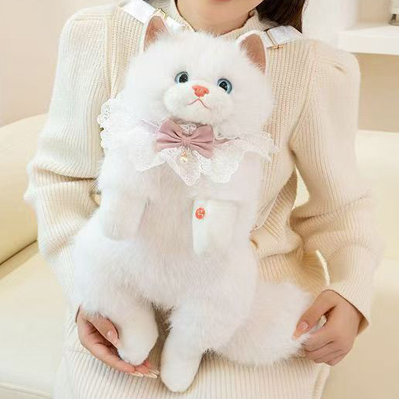英贝萌仿真猫咪背包玩偶会叫的布偶双肩包花猫生日520情人礼物女