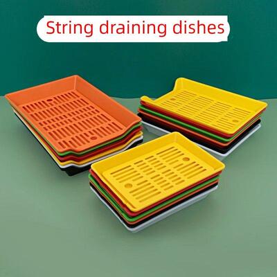 塑料排水板火锅烧烤店串香盘矩形炒串展示柜商业服务盘