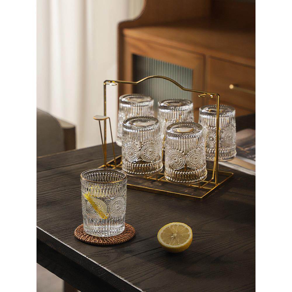 轻奢玻璃杯子高硼硅耐热水杯套装家用设计喝水泡茶杯牛奶杯果汁杯