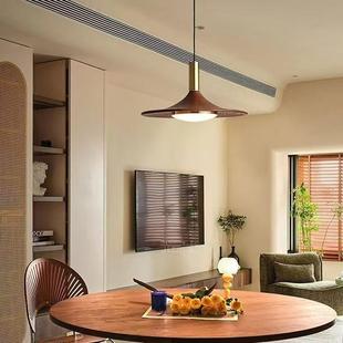 日式餐厅吊灯简约飞碟吧台吊灯胡桃木创意卧室床头吊灯