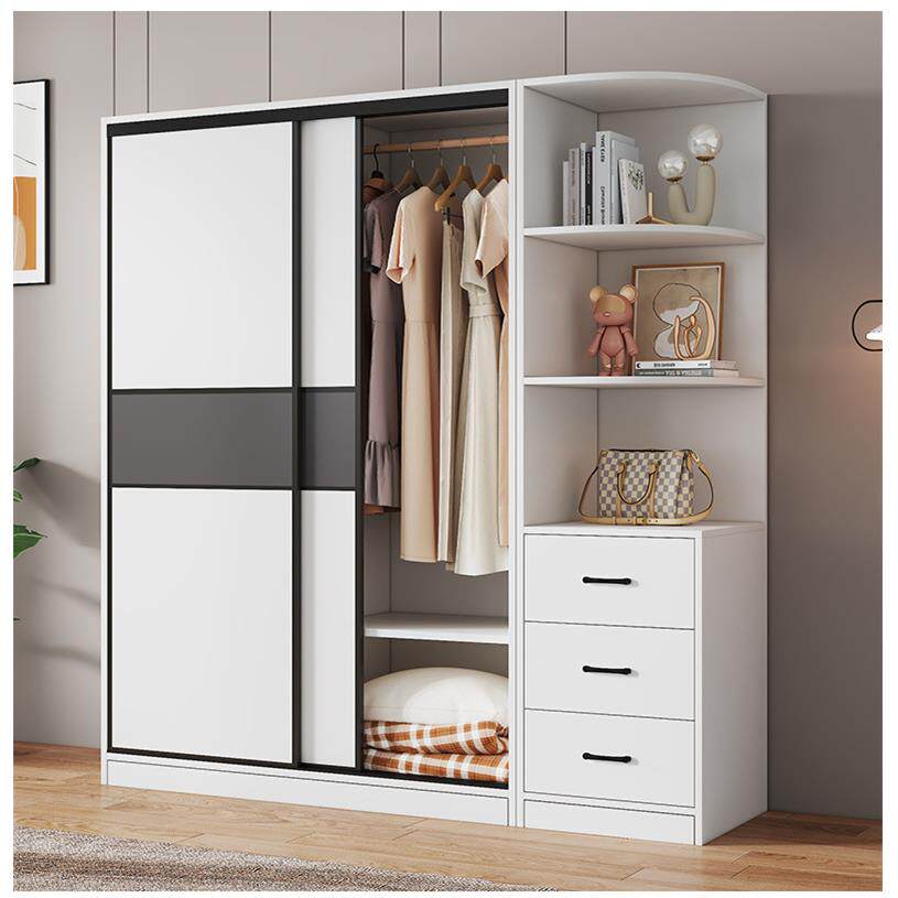 实木衣柜家用卧室新款2026爆款推拉门收纳柜子出租房屋儿童大衣橱