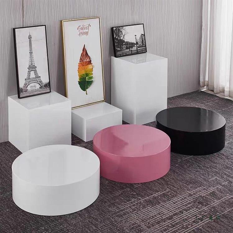 圆柱地台展示台子底座直播增高台圆形摆台服装模特地台底座展示台