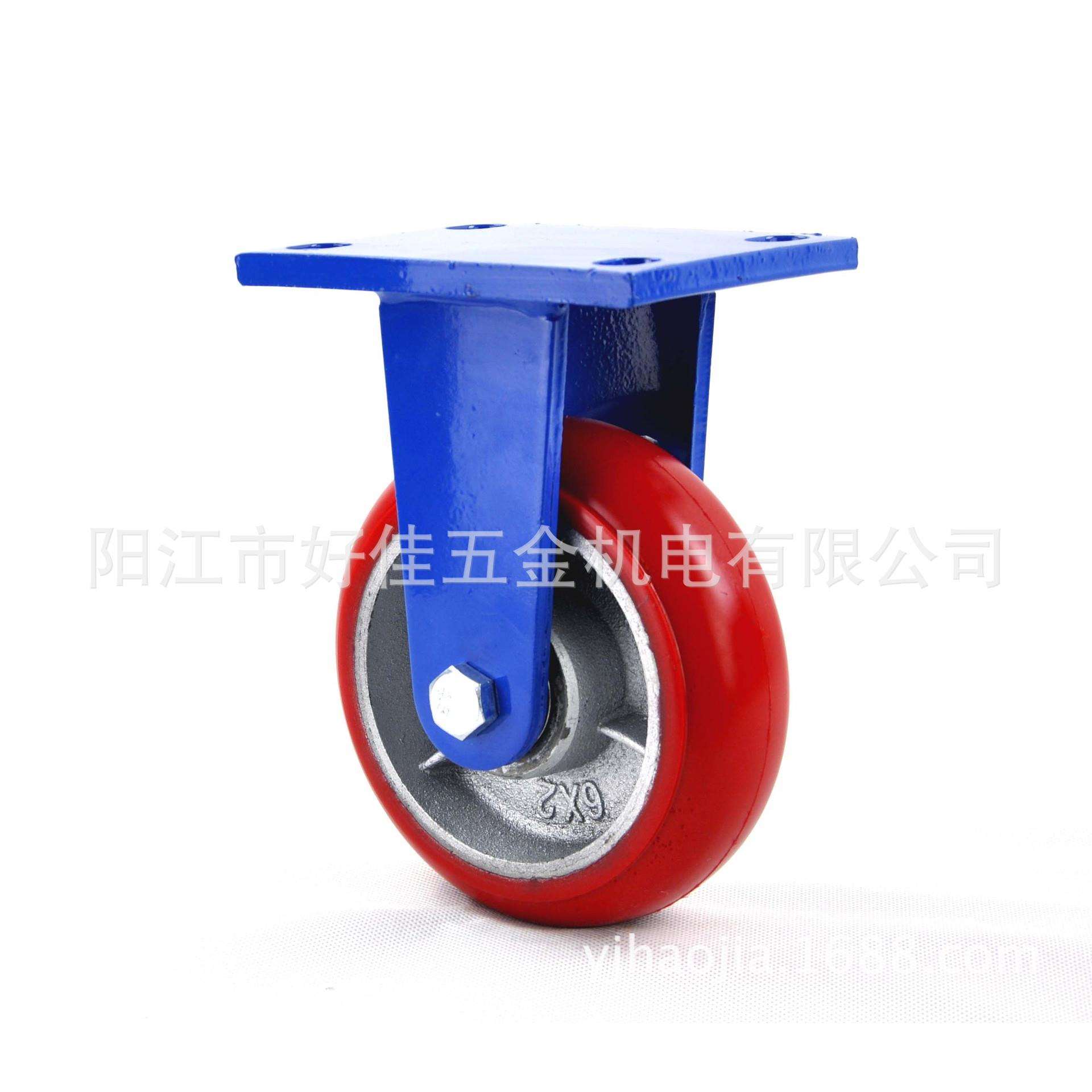 6X2超重型韩式铁芯聚氨脂PU定向脚轮