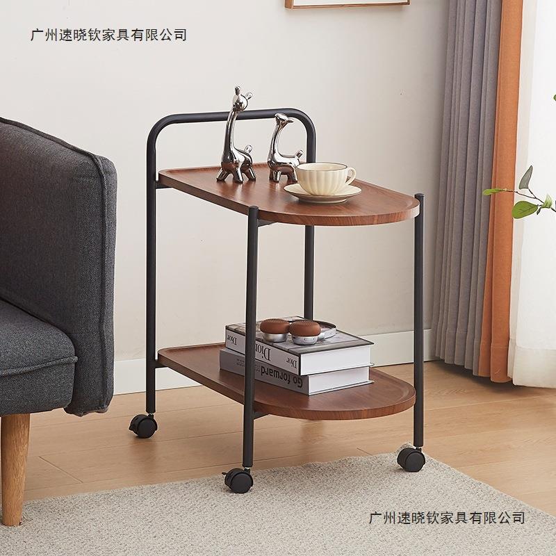 可移动小茶几小推车北欧风客厅沙发边几迷你桌子带轮置物架