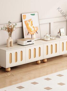 LCP2奶油风网红电视柜客家用新款落地收纳储物柜一体小户型电