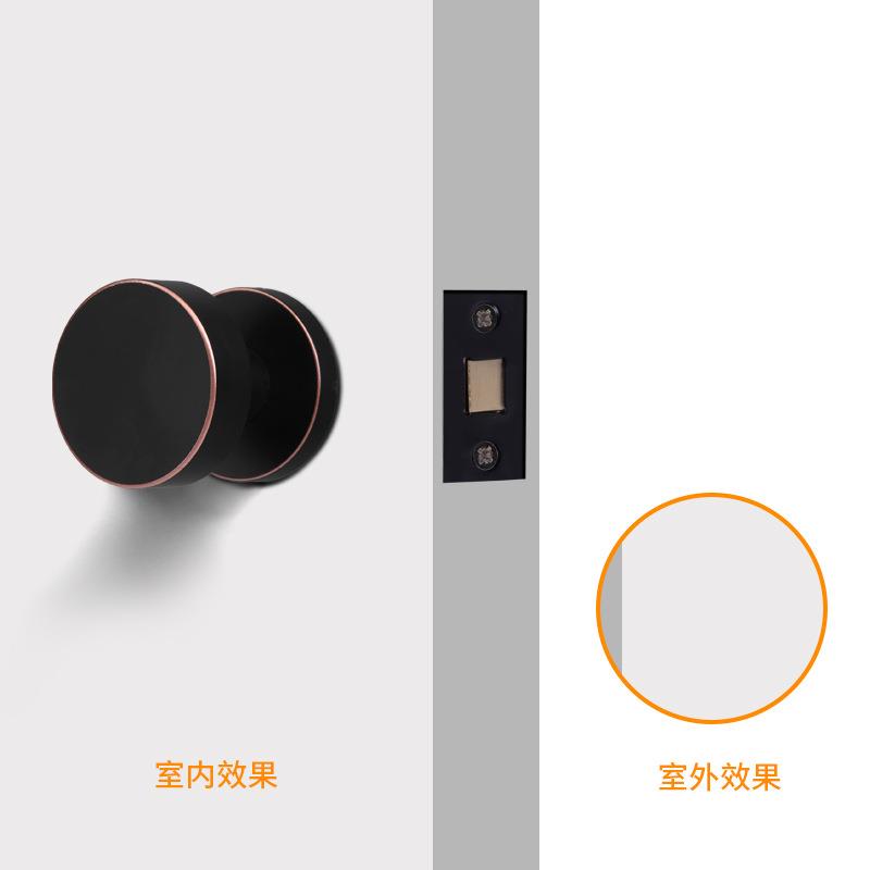 单面锁带锁体静音隐形锁具门把手合金木门整套吸磁家用面板通用型