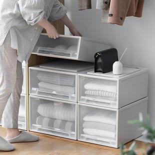 趣纳透明抽屉式收纳盒衣柜衣服收纳抽屉盒玩具储物盒杂物陈之堔