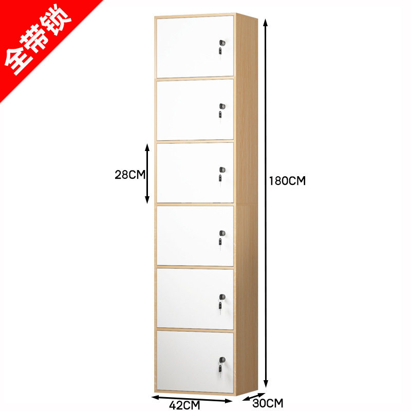 美发店带锁带门木质存包柜