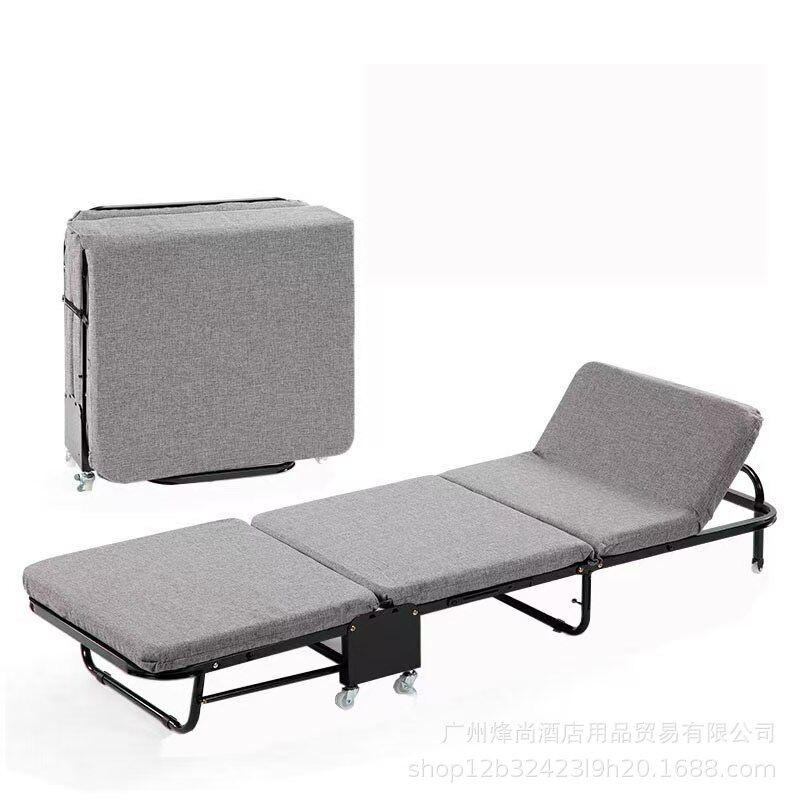 陪护床办公室午休床折叠床单人床便携式三折木板海棉床酒店临时床