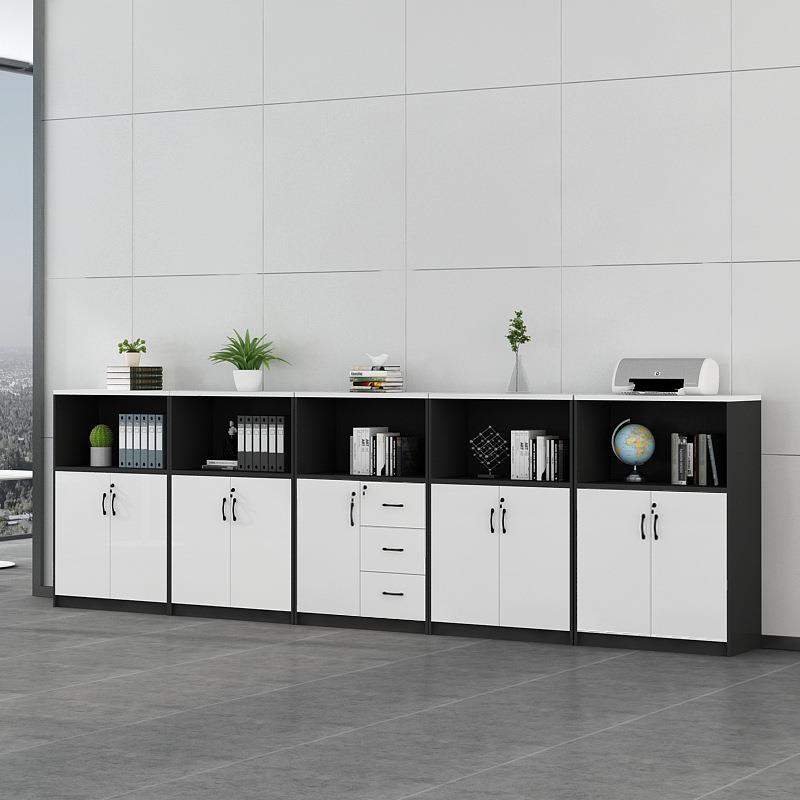 文件柜办公室矮柜储物柜木质带锁隔断柜落地收纳杂物柜抽屉办公L&