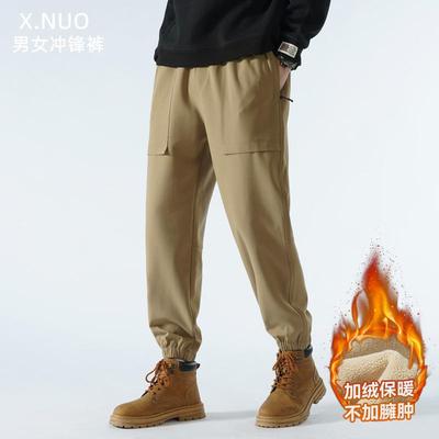美式户外机能多口袋工装裤男加绒保暖百搭登山防寒宽松滑雪冲锋裤