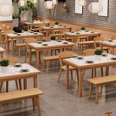 长方形小户型岩板桌子现代简约吃饭北欧进口原木色餐桌椅组合实木