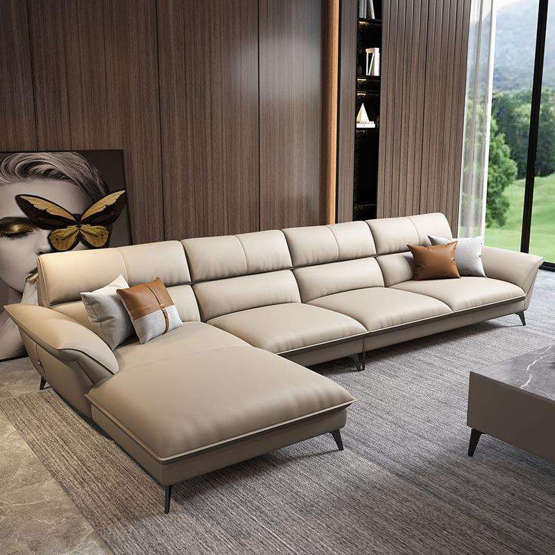 轻奢意式极简布艺沙发乳胶海绵款科技布大小户型贵妃简约现代实木