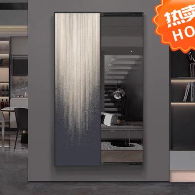 简约现代隐藏推拉式全身镜装饰画轻奢高级感穿衣镜玄关高端试衣镜