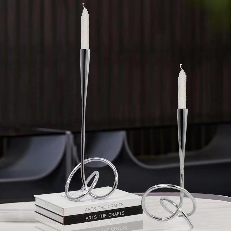 欧式金属缠绕烛台摆件样板房客厅餐厅电视柜玄关婚庆软装饰品