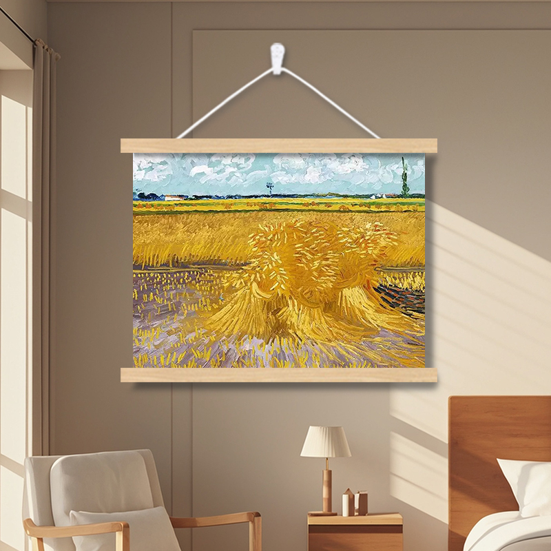 梵高丰收电表箱盒遮挡装饰挂画客厅墙壁卧室餐厅玄关挂画世界名画图片