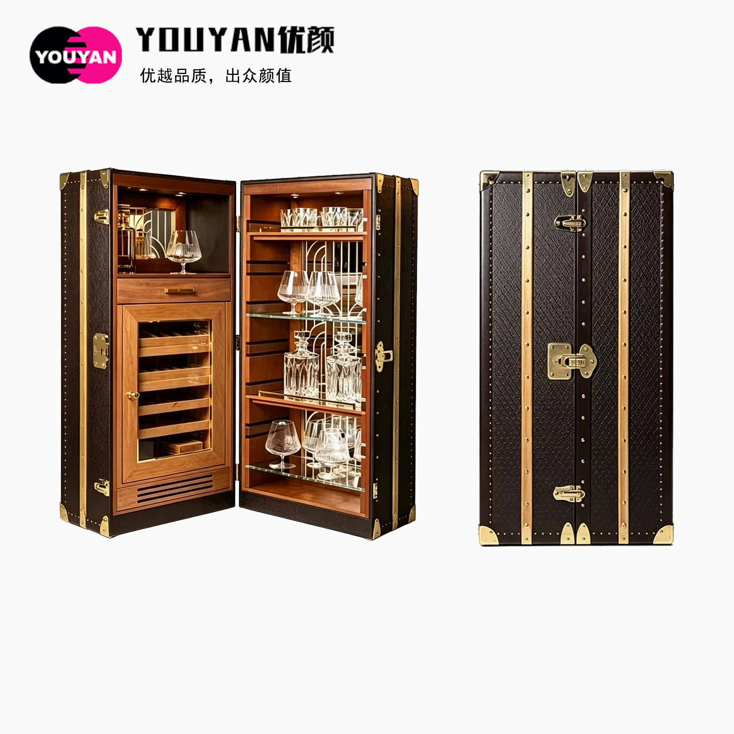 意大利箱框式酒柜小型家用收纳柜