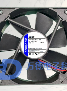 全新德国ebmpapst 轴流风机 4414F 5.0W 12025 24V变频器散热风扇